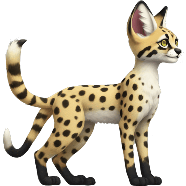 Anthro Epic Edgy Colorful Serval-Vernid-Trico full body emoji