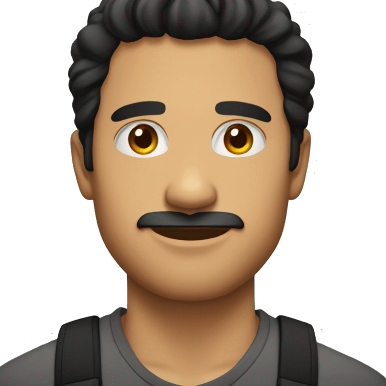 Hispanic man with black hair, no moustache emoji