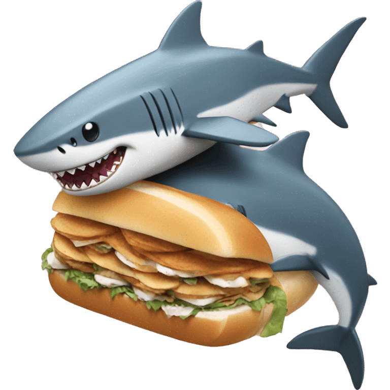 Shark sandwich emoji