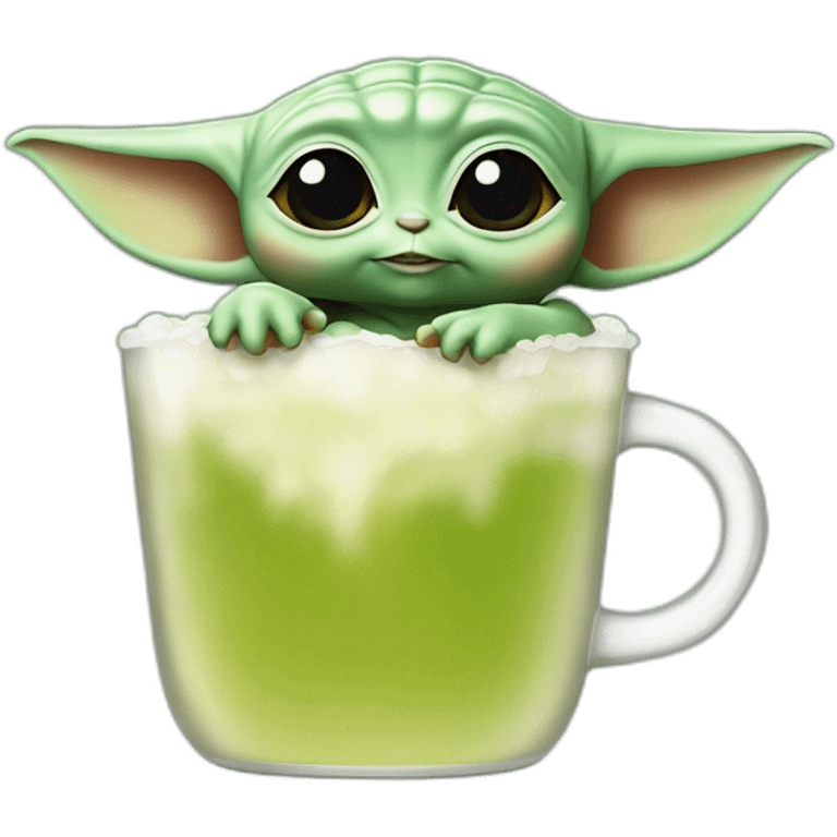 Baby yoda-drink-, emoji