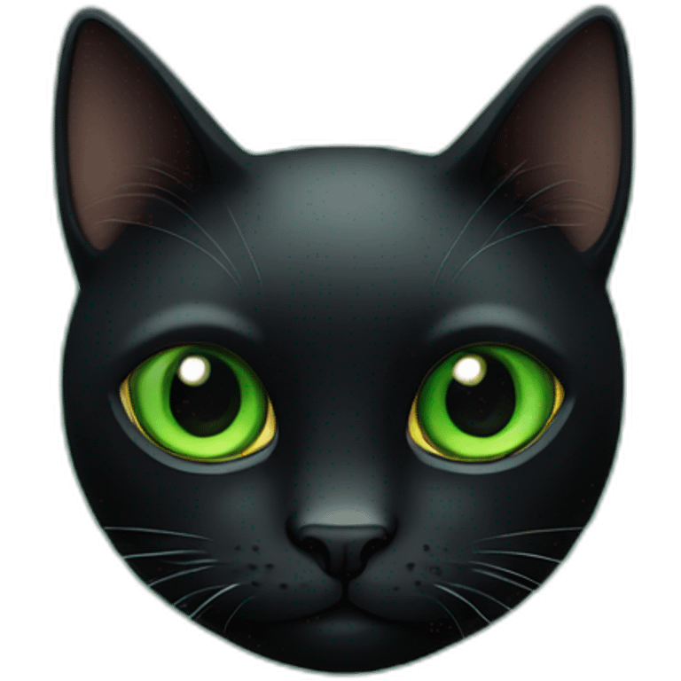 black cat with eye green emoji