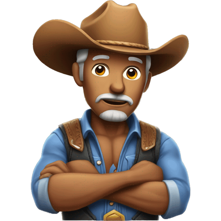 muscular old cowboy emoji