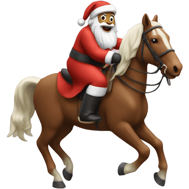 Santa riding a horse  emoji