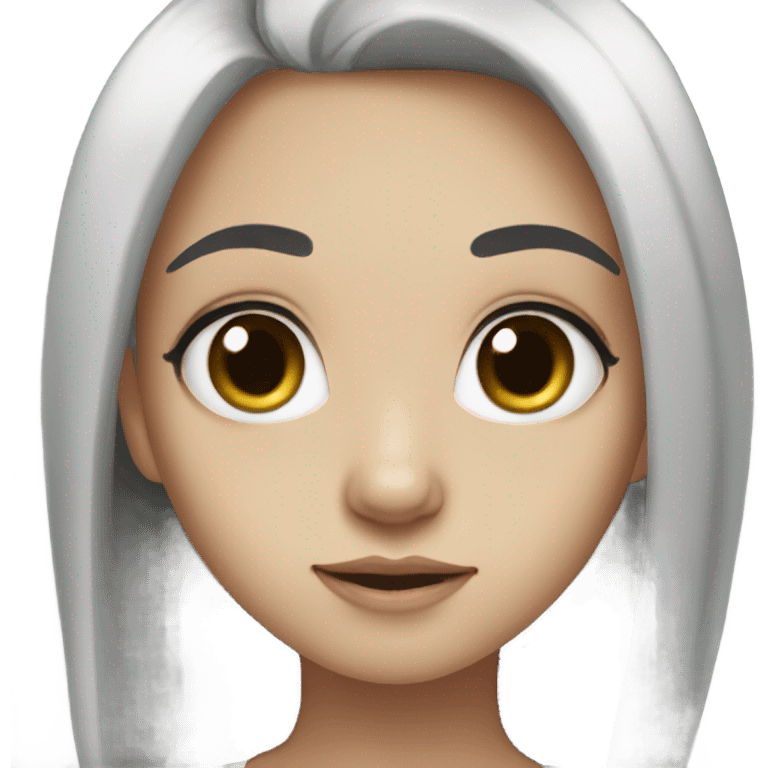 Girl, cute , big eyes , black hair, white skin emoji