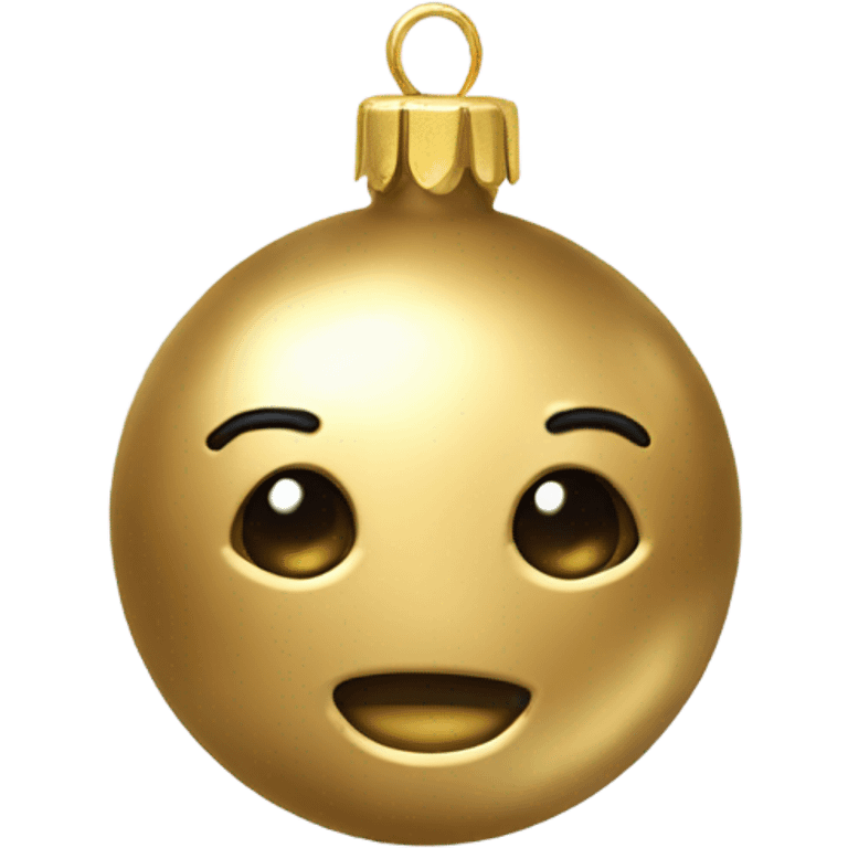 Realistic metallic Christmas gold ornament emoji