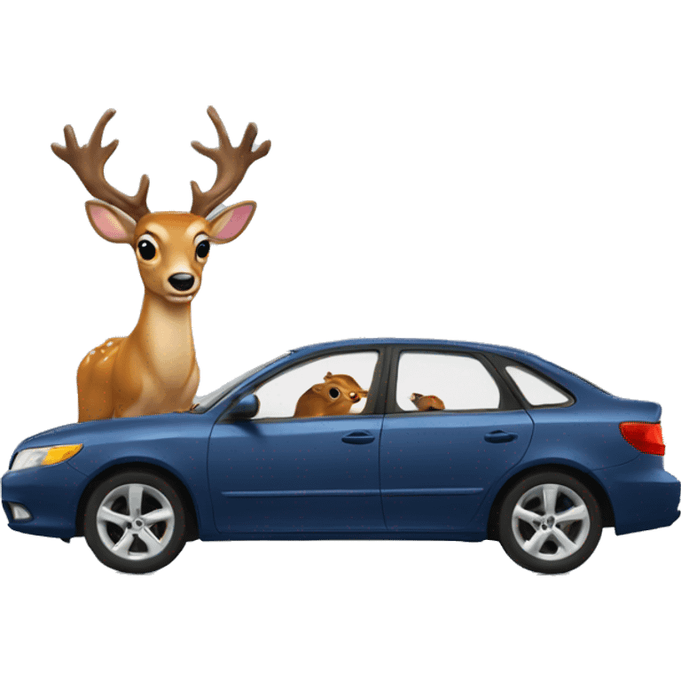 deer hit car emoji