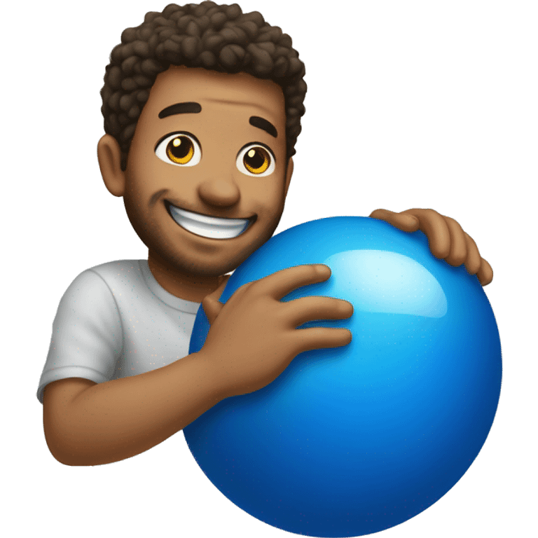 Big blue ball smiling  emoji