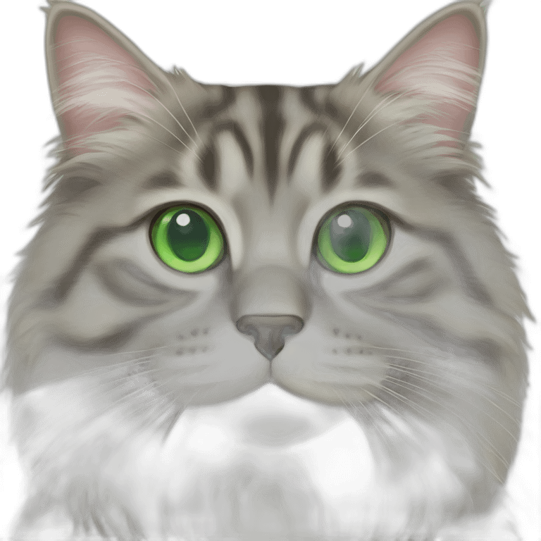 Siberian cat with green eyes emoji