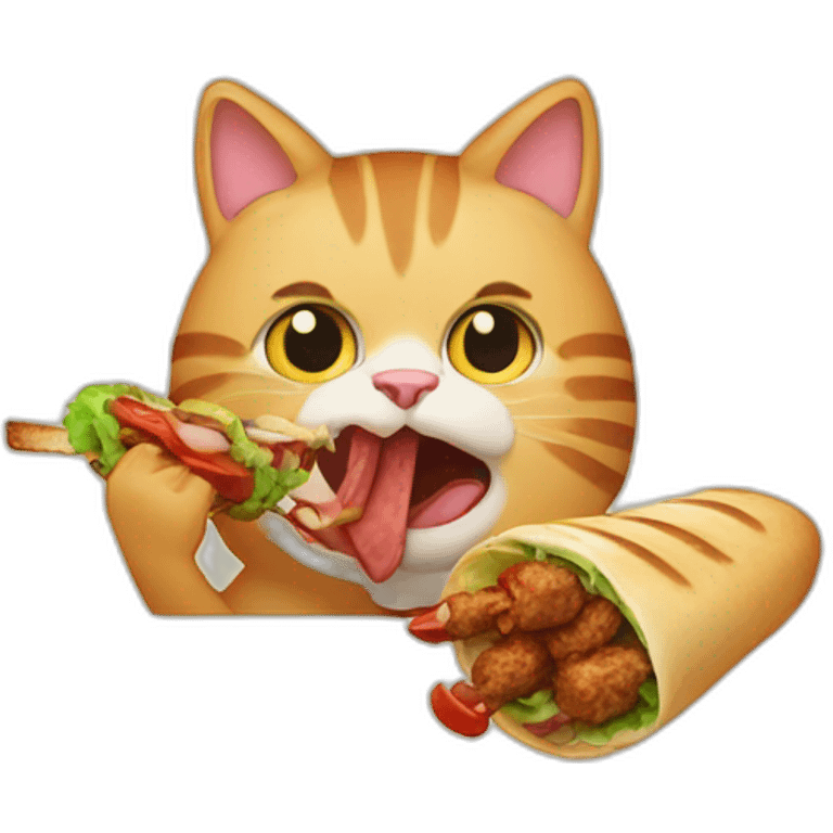 Cat eating kebab  emoji