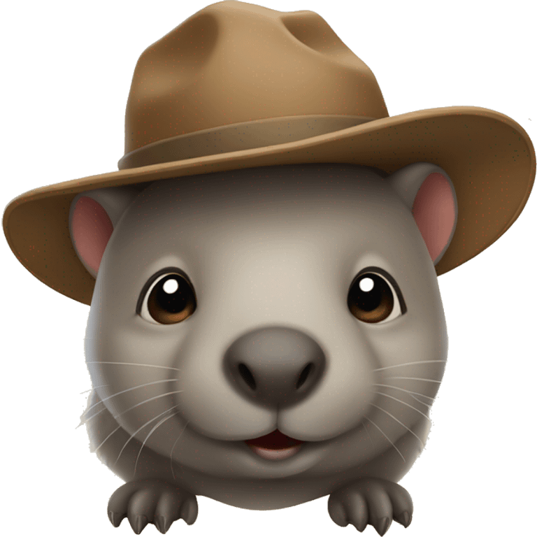 Wombat wearing a hat emoji