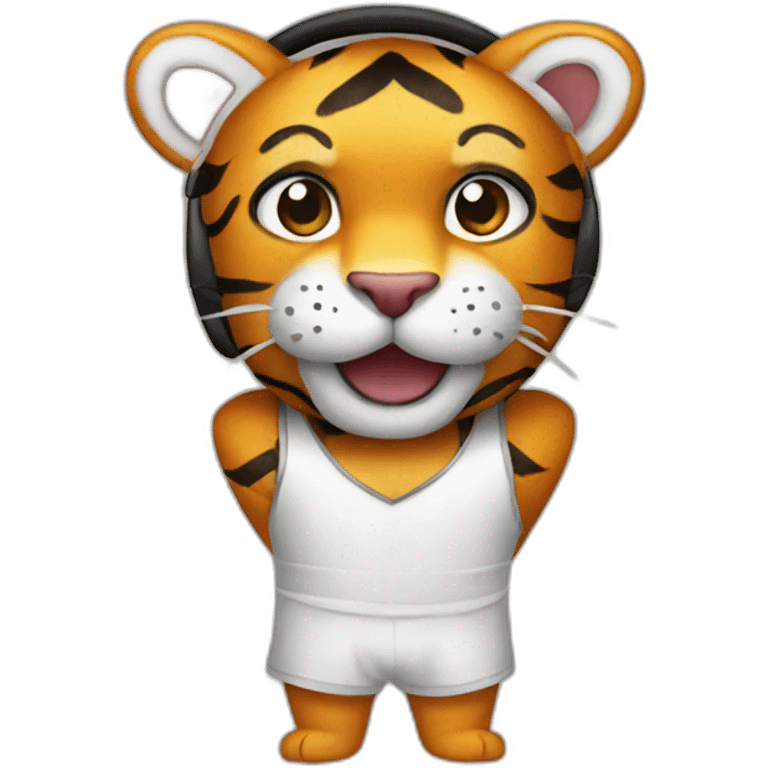 tiger in a booth costume emoji