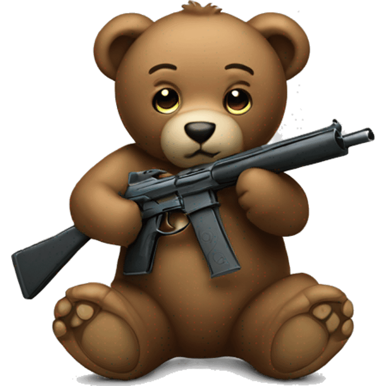 teddy bear holding a gun emoji