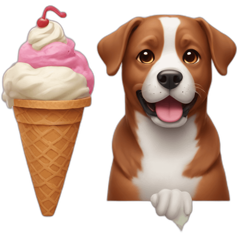 Dog and ice cream emoji