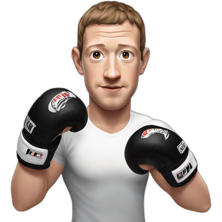 mark zuckerberg as an ufc fighter with mma gloves emoji