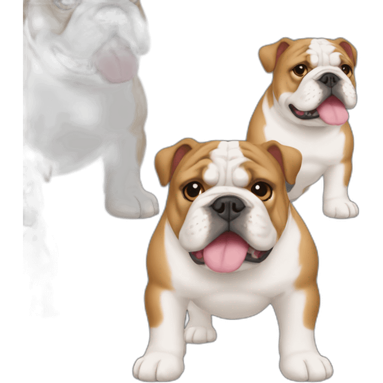 Dog english Bulldog full body emoji