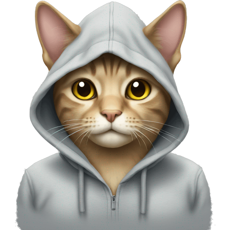 Cat with hoodie emoji