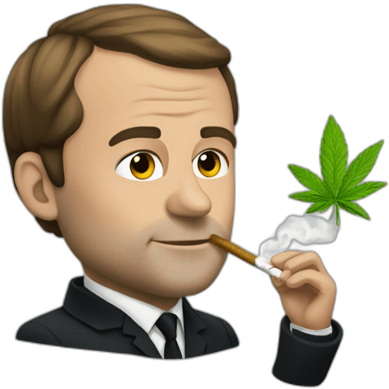 Macron smoking weed emoji