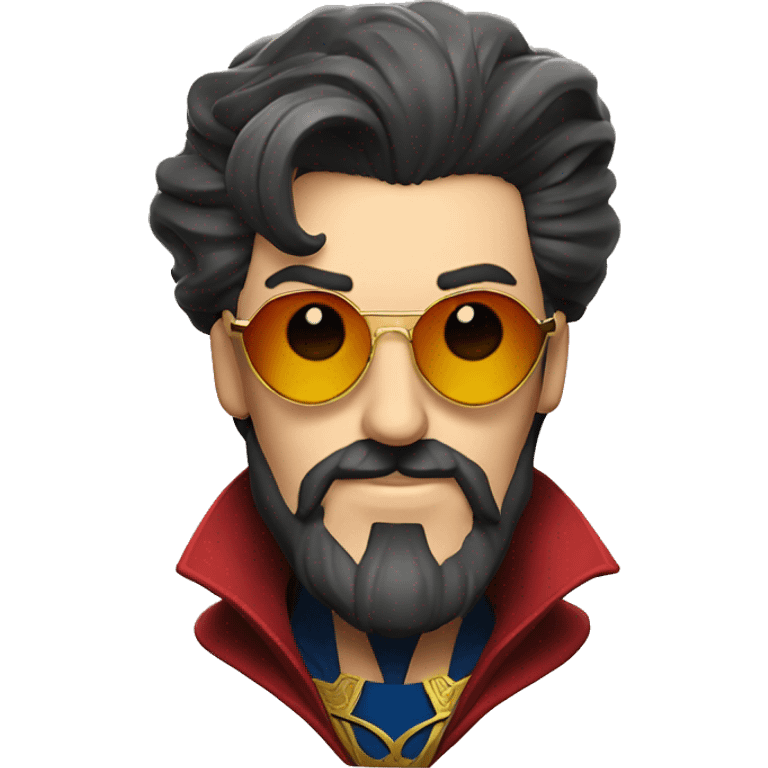 doctor strange having long beard and heart shaped sunglasses emoji