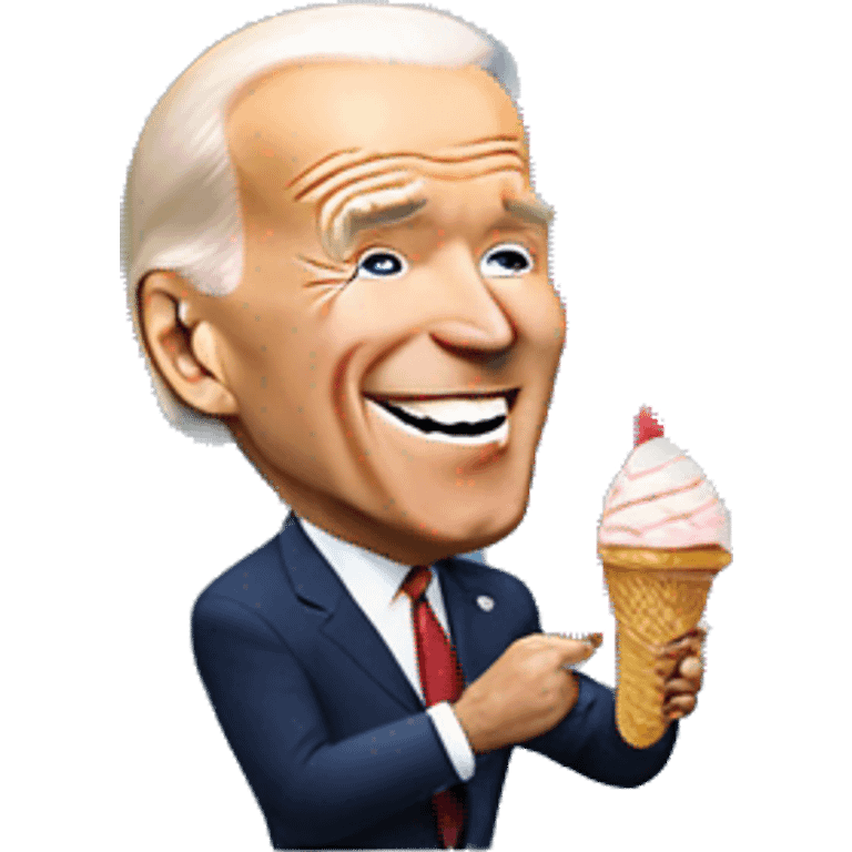 Joe biden eating an ice cream cone emoji