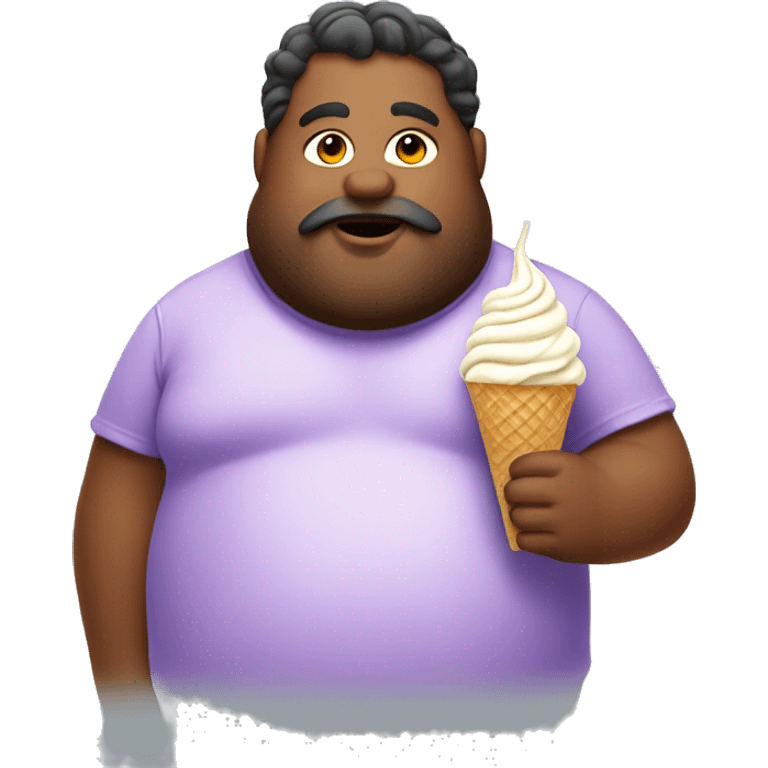 Fat dude holding ice cream  emoji