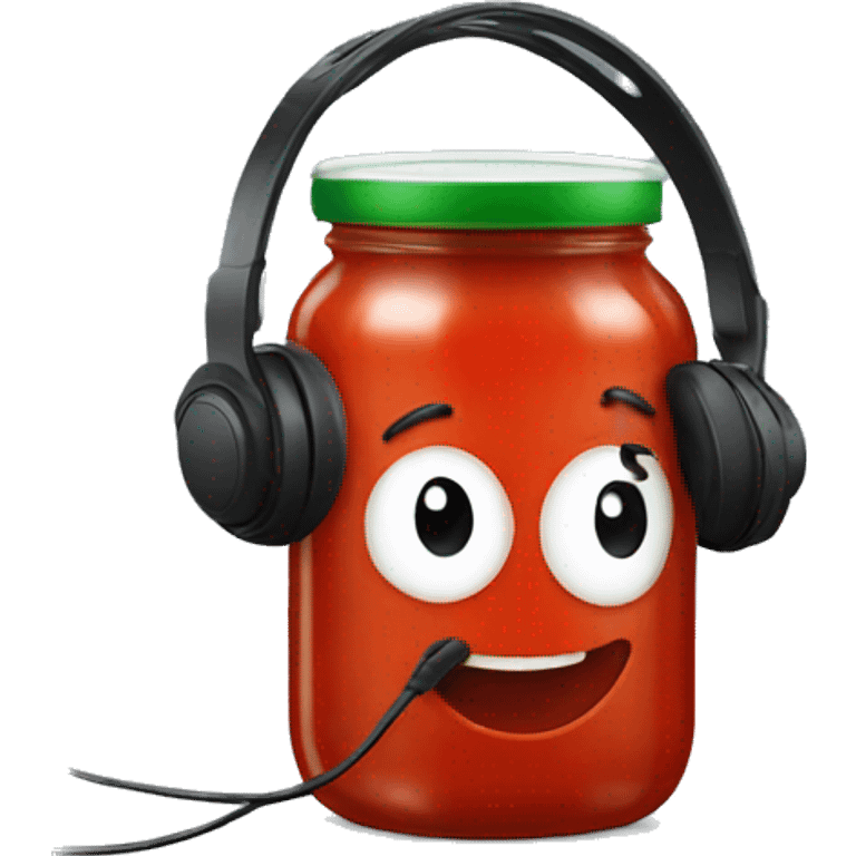 tomato sauce jar with headphones emoji