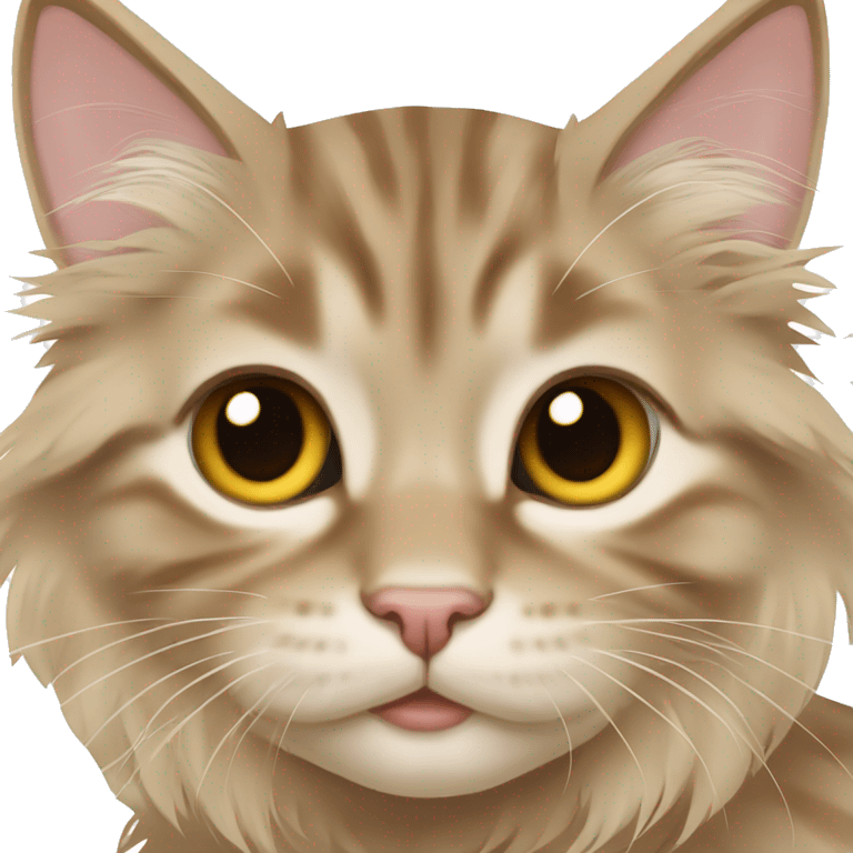 Beige Maine coon kitten emoji