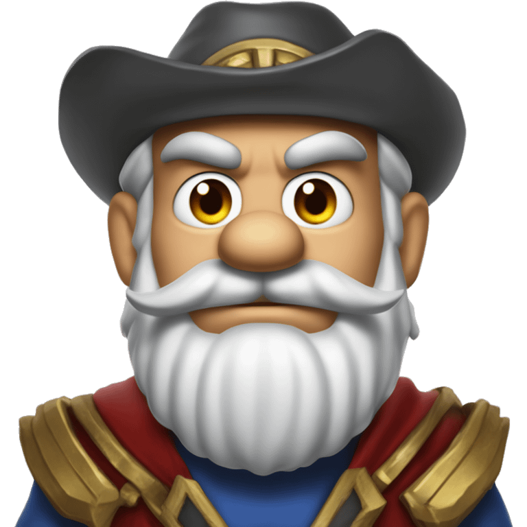 Warcraft mario gem collector in Uncle Scrooge style, mysterious eyes, intricate lips, masterpiece pose emoji