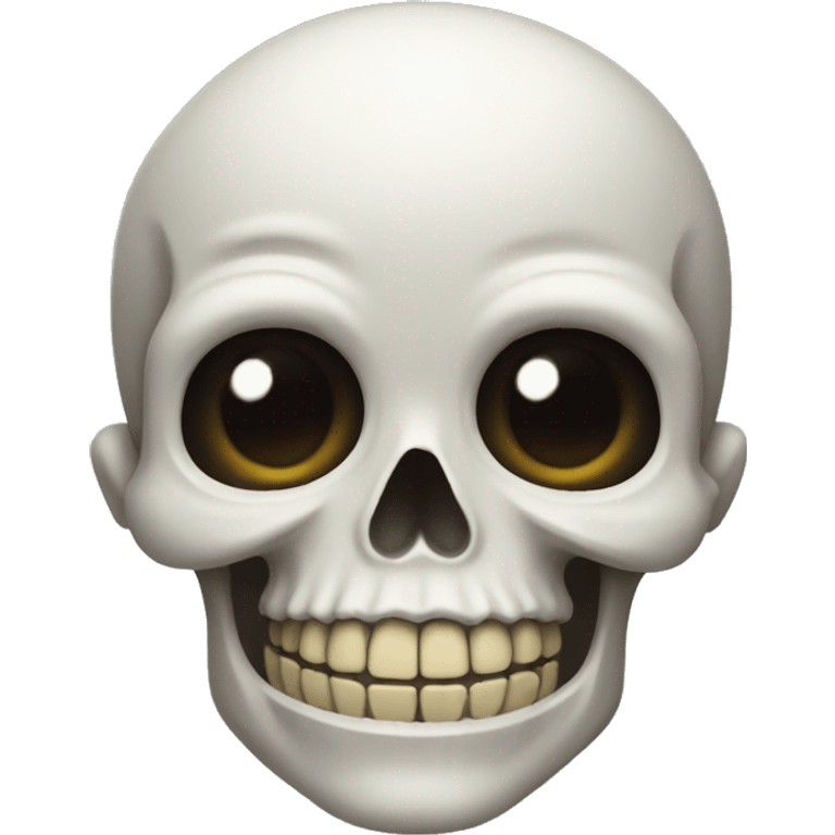 Skull emoji looking happy emoji