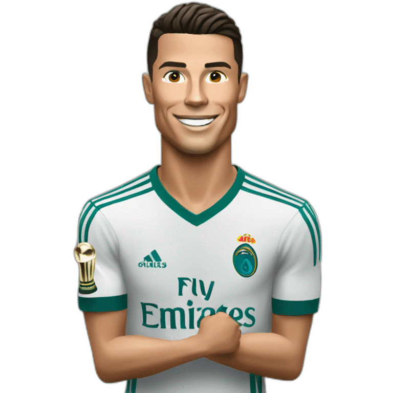 Cristiano ronaldo with ucl trophy emoji