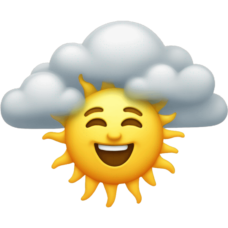 a smiling sun behind the cloud emoji