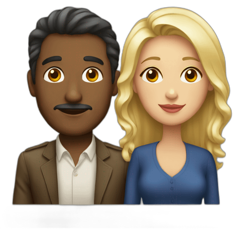 Couple of a colombian man and a french woman emoji