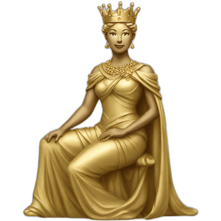 queen standing statue elegant gold emoji