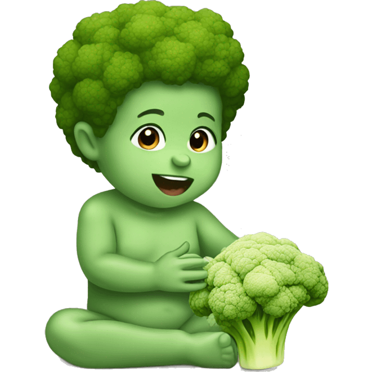 Baby eating brocoli  emoji