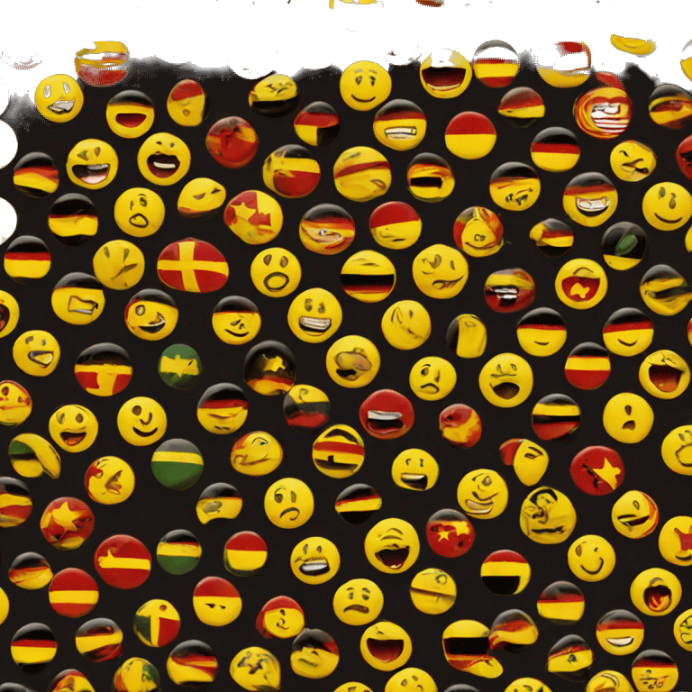 A flag half top black bottom red and a yellow circle  emoji