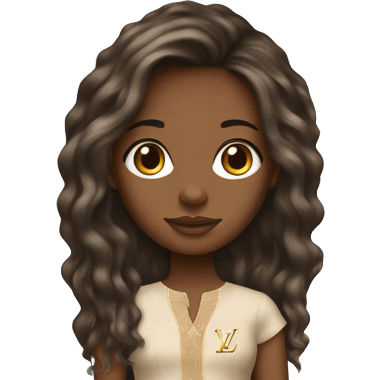 Louis Vuitton with long hair, racial girl emoji