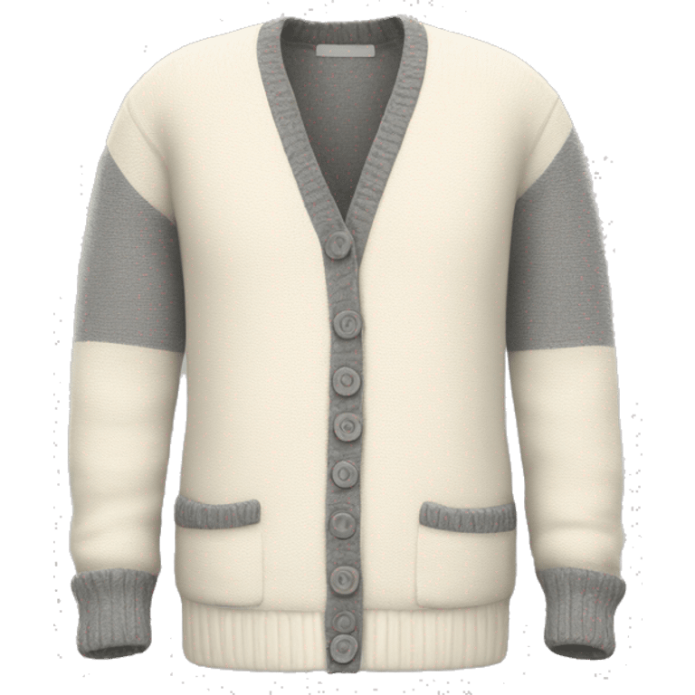 Cream cardigan with grey accents emoji