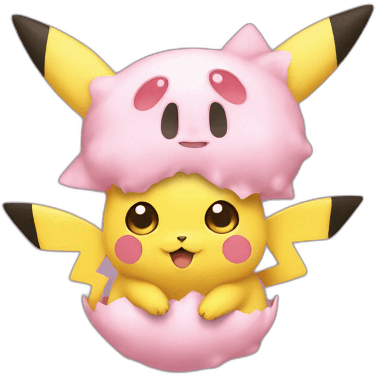 Pikachu with jigglypuff emoji