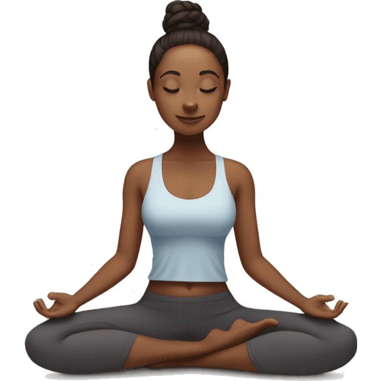 A brunnete doing yoga emoji