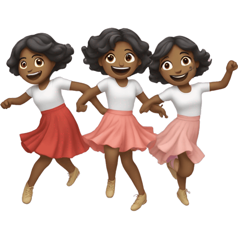 Three girls dancing  emoji