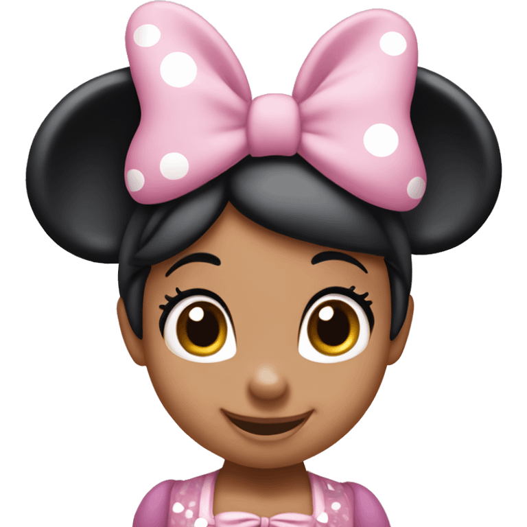 Disney Minnie mouse with light pink bow emoji