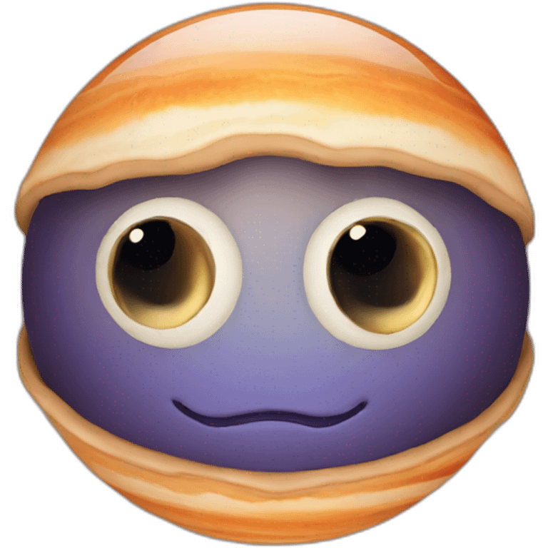 planet jupiter with closed mouth and dreamy eyes emoji