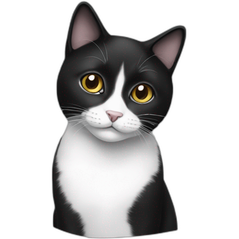 Black-white-cat emoji