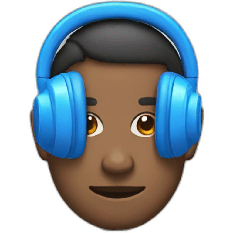 blue heardphones on head emoji