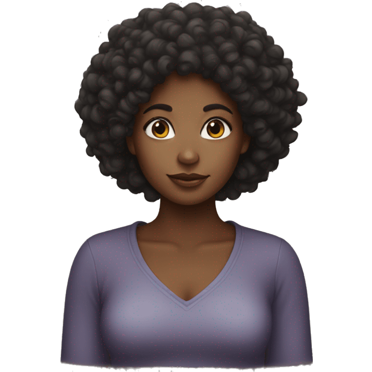 Black girl with curly Afro  emoji