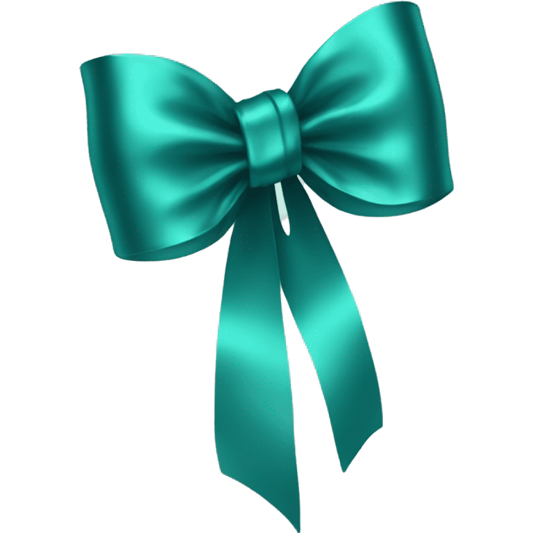 Metallic teal bow emoji