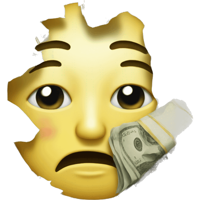 crying face with money as tear emoji