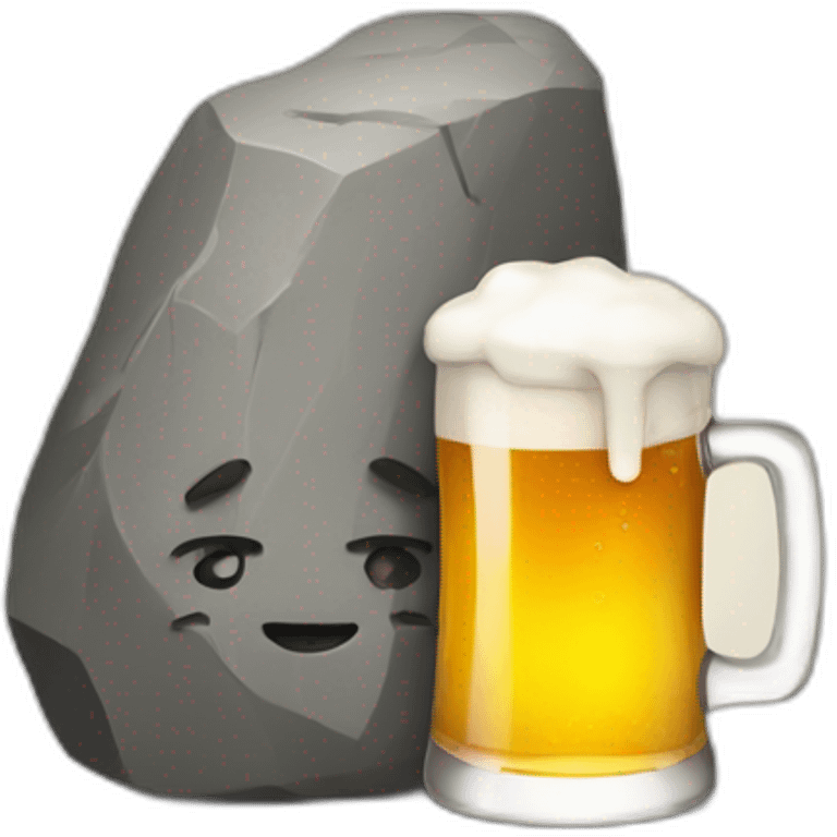 Rock with beer emoji