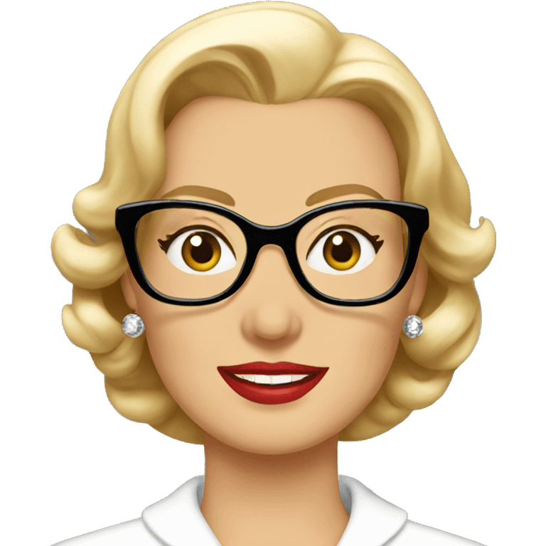 Grace Kelly wearing glasses emoji