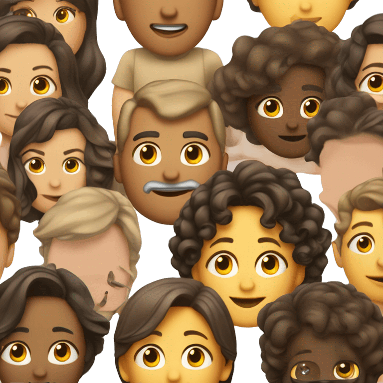 Generar un emoji que sea na mujer con el pelo carmelita y que este abrazando a un chico que es su hijo  emoji