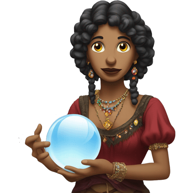 Gypsy with crystal ball in hand emoji